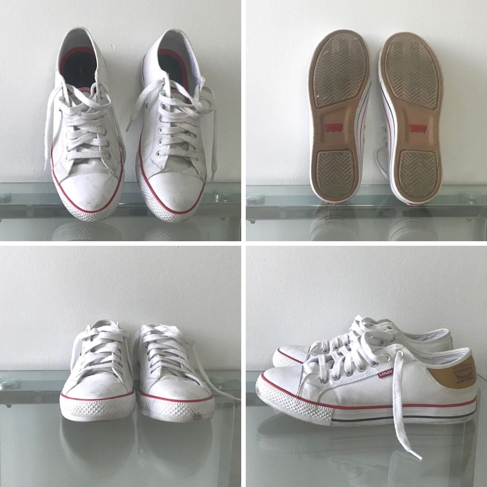 White Levi’s Canvas Lace Tennis Shoes